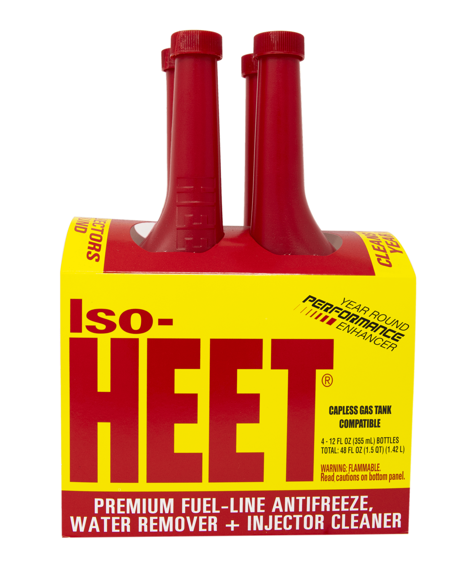 Iso-HEET Water Remover & Premium Fuel Line Antifreeze + Injector Cleaner (Pack of 4) (28206)