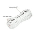 thumbnail image 2 of Uxcell Phone Extension Cord Telephone Cable Phone Line Cord RJ11 6P4C Plugs, Male to Male for Phone and Fax 2pcs White 25 ft, 2 of 5