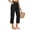 Black -BM16, variant on Linen Capri Pants Women 2026 Spring Summer Casual Lightweight Petite Elastic Waist Straight Leg Capris with Pockets Wine M