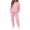 Pink, variant on Hzzrkos Women Casual Loose Solid Color Hooded Long Sleeve Drawstring Kangaroo Pocket Sweatshirt Jogger Pants Tracksuit Lounge Set Two Piece Outfit Pink