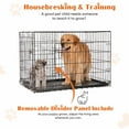 thumbnail image 5 of Demi Bonn 42" Dog Crates for Large Dogs Folding Mental Wire Pet Cage Outdoor and Indoor Dog Kennels with Double-Door, Divider Panel, Removable Tray, Black, 5 of 8