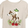 thumbnail image 3 of Disney Bambi - Christmas - Botanical Butterfly - Women's Oversized T-Shirt, 3 of 5