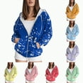 thumbnail image 2 of Godom Women's 2025 Zip Up Y2K Hoodies Casual Long Sleeve Sweatshirts Fall Winter Track Jackets with Pockets, 2 of 6