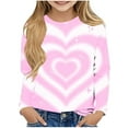 thumbnail image 2 of Blusas y camisas de manga larga con cuello redondo Camisas con estampados de manga larga Cuello redondo lindo Blusas casuales elegantes Ropa Camisas de cuello redondo Niña Top de poliéster, 2 of 5