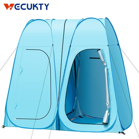 Pop Up Shower Tent Vecukty 83x48x48inch Upgrade Double Privacy Tent Porta-Potty Tent Blue