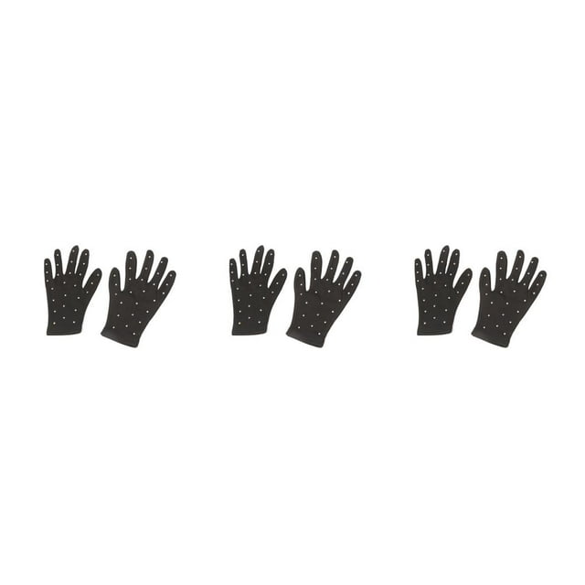 Minnieouse Guantes de muñeca de patinaje artístico brillante, mitones con diamantes de imitación transparentes, guantes de cristal cálidos, rendimiento Type4 NO4 Minnieouse CBP472896
