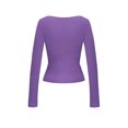 thumbnail image 7 of LEAVINGSUO Fall Tops for Women 2026 Fashion Solid Color Leisure Long Sleeve Base Layer Round-Neck Shirts Tops Purple M, 7 of 7
