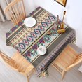 thumbnail image 2 of Blue Boho Tribal Masks and Diamonds Pattern Square Tablecloth,Waterproof Square Table Cover,Wipeable Spillproof Washable Table Cover for Home Kitchen Party Decor 52"x52"(132x132cm), 2 of 6