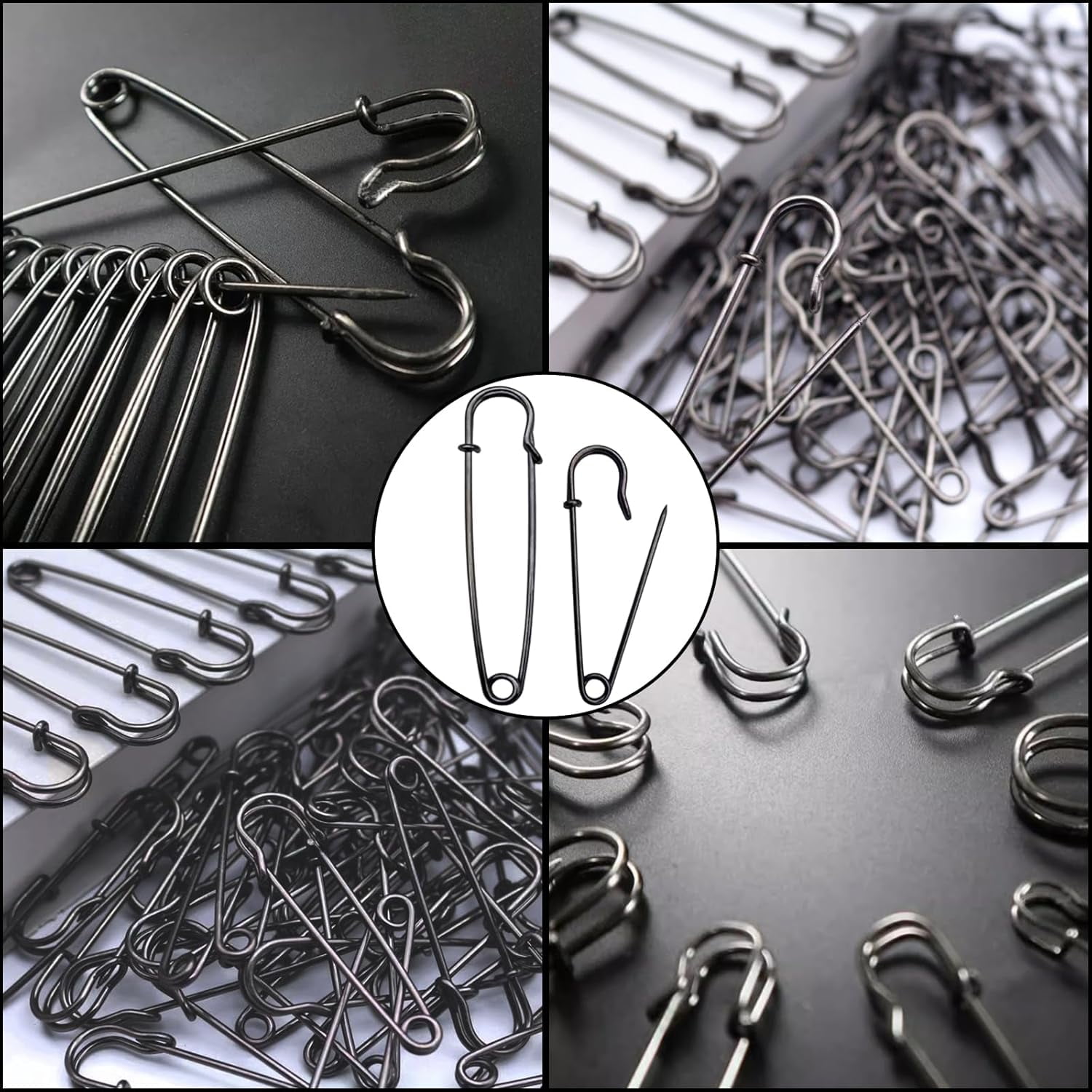 Solennerer Safety Pins Extra Large Heavy Duty - 20PCS 3Inch Blanket Pins, Strong & Sturdy Bulk Pins for Blankets, Skirts, Crafts, Kilts - Black
