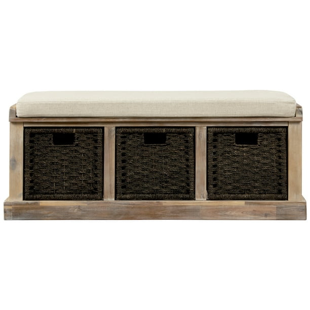 Rustic Storage Bench With 3 Removable, Rustic Wooden Benches With Storage