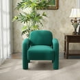 thumbnail image 2 of SEYNAR Mid-Century Modern Velvet Upholstered Accent Chair,Elephant Trunk Lounge Chair for Living Room(Dark green), 2 of 6