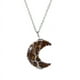 thumbnail image 1 of Zhuge Colgante de collar con forma de árbol de la vida, accesorios para collares para hombres y mujeres, colgante de luna de grava de cristal de colores (hilo plateado marrón), 1 of 5