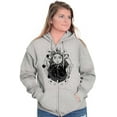 thumbnail image 3 of Celestial Sun Space Hands Spiritual Unisex Fleece Graphic Zip Up Hoodie Brisco Brands 4X, 3 of 5