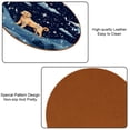 thumbnail image 5 of Shepherd Dog Set of 6 Round Microfiber Leather Coasters, 11x11 cm/4.3x4.3 in Drink Coasters for Home and Office, Heat, Stylish Table Mats, 5 of 6