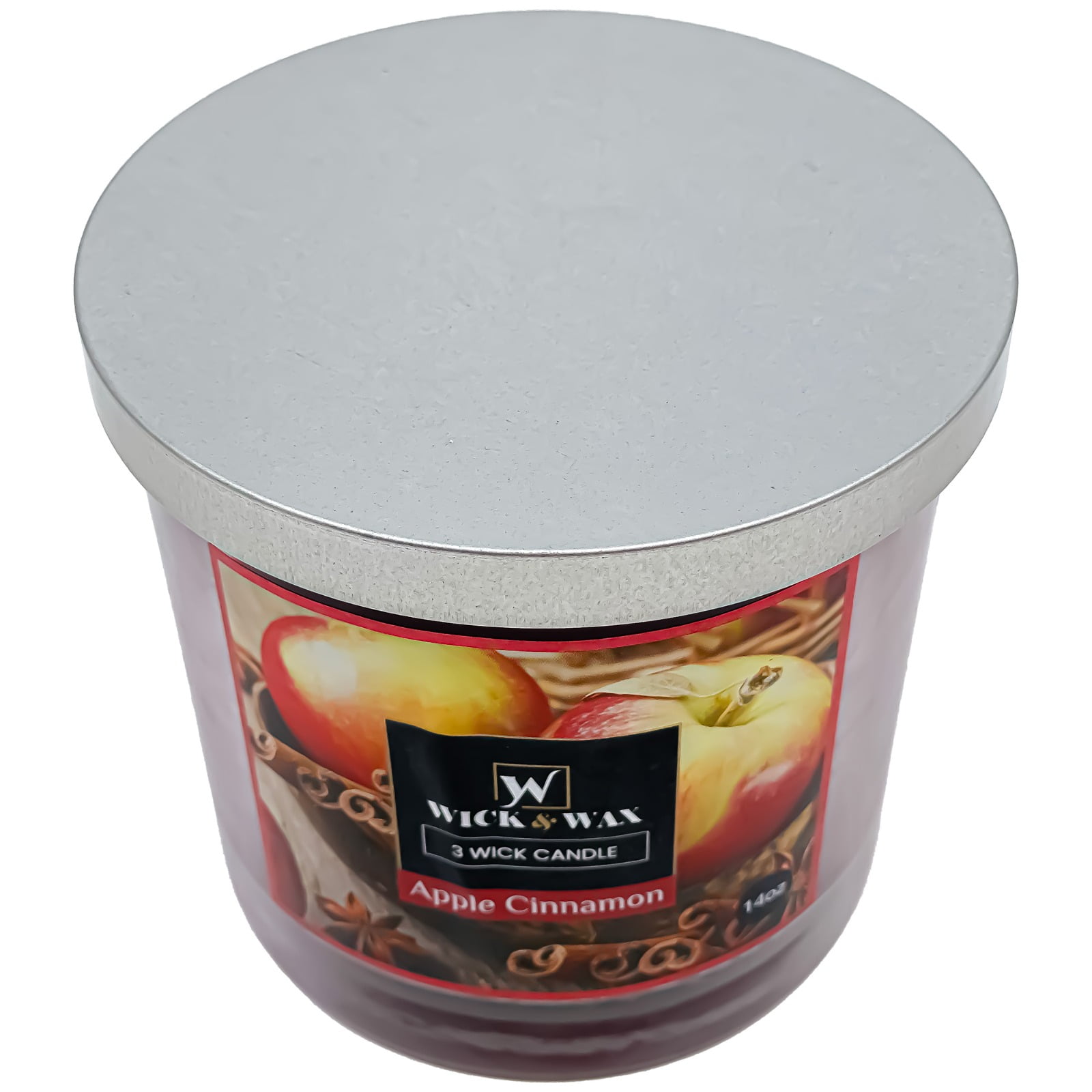 VeZee's 3 Wick 14 oz Apple Cinnamon Scented Jar Candles by Wick & Wax, Lift your spirits with the refreshing, pleasant fragrance:2 Jars