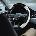 thumbnail image 2 of HSHDLDF Leather Car Steering Wheel Cover Non-Slip Car Wheel Cover Protector Breathable Microfiber Leather Universal Fit for Most Cars(White), 2 of 6