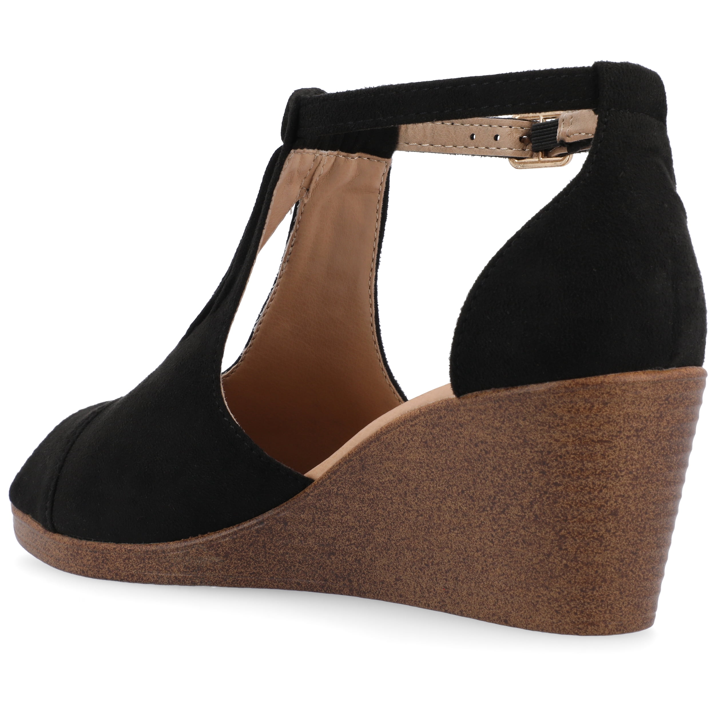 Journee Womens Kedzie Peep Toe Wedge Sandals, Widths Available