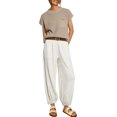 thumbnail image 1 of ORUYROP Ensemble 2 Pcs pour Femmes Ensemble de Détente Tendance Pull Tricoté Manches Courtes Mode, 1 of 6