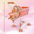 thumbnail image 4 of The New York Doll Collection Toy Shopping Cart with Basket, Floral, 4 of 6