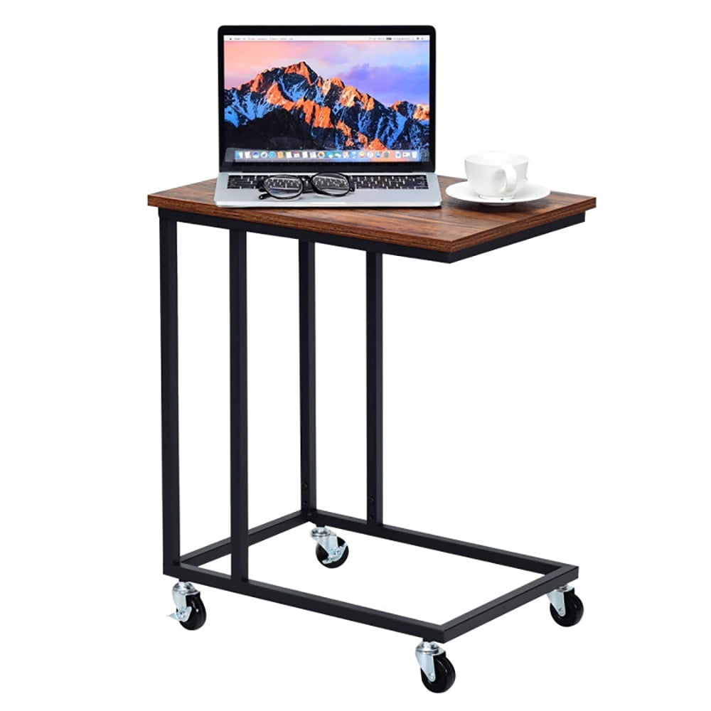 Finihen Side Table, Laptop Holder Sofa Multiple Side End MobileTable, Sofa Side Table, Bed Side Table, for Living Room, Bedroom, Brown