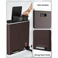thumbnail image 4 of Pirecart 60 Step Trash Can Rectangular Stainless Steel Dual Compartment Garbage Can, Brown, 4 of 10