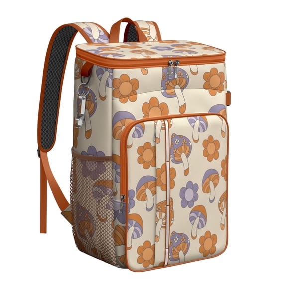 Woodland Mushroom Insulated Cooler Backpack - High-Capacity 20L Soft Cooler Bag for Food & Drinks, Perfect for Camping, Beach & Road Trips
