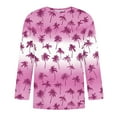 thumbnail image 3 of Fengqque T-shirt de Sport à Manches Sept pour Hommes, Col Rond, Rose m(m), 3 of 4