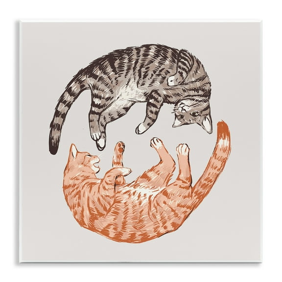 Stupell Industries Tabby Cats Duo Animals & Insects Painting Unframed Art Print Wall Art, 12 x 12