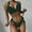 01 Army Green, variant on Hicidod Women Swimsuit 2 Piece V Neck Triangle Top Wide Straps Bikini Set Fashion Solid Side Knot Bathing Suits