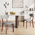 thumbnail image 3 of Giantex Dining Chairs Set of 2, Upholstered Armless Side Chairs w/Solid Rubber Wood Frame, Contemporary Mid-Back Chairs, Gray, 3 of 9