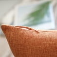 thumbnail image 4 of Phantoscope Textural Faux Linen Series Decorative Throw Pillow, 22" x 22", Orange, 1 Pack, 4 of 6