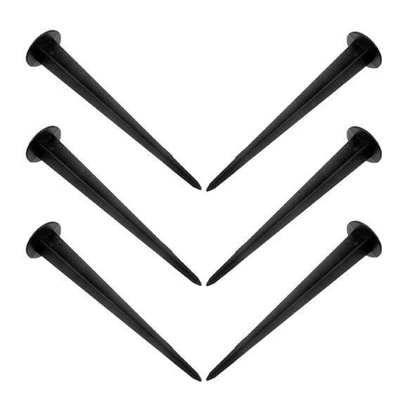 ETEREAUTY 6Pcs Yard Light Stakes Aluminum Metal Replacement for Outdoor Solar Lights Black Durability