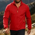 thumbnail image 7 of Men's Classic Zip Front Polar Fleece Jacket Red 4XL, 7 of 7