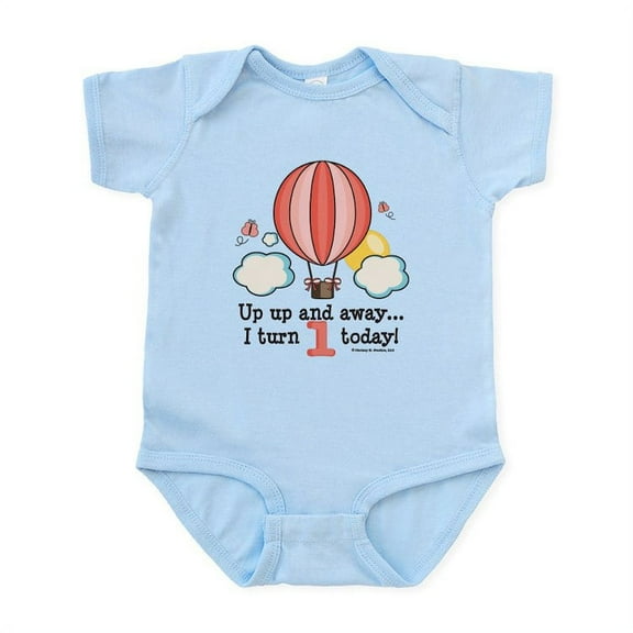 CafePress - First 1St Birthday Hot Air Balloon Infant Bodysuit - Baby Light Bodysuit, Size Newborn - 24 Months