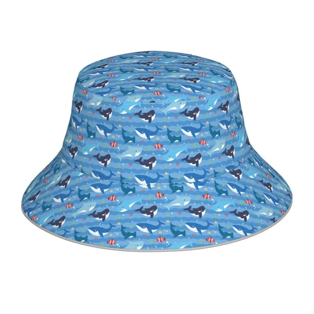 Balery Blue Fish Sombreros para el sol para hombre y mujer, sombrero de pescador con UPF 50+