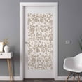 thumbnail image 3 of Farmhouse Khaki Window Privacy Film, Vintage Flower Leaf Botanical Plant Static Cling UV Sun Blocking Tint Film Heat Control Windows Films for Bedroom Bathroom, Window Stickers 35.4"x78.7", 3 of 8