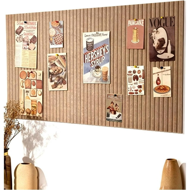 Bulletin Board x cm Decorative Felt PinBoard .cm Thick Foldable Photo Display Board with SelfAdhesive Tape Vision Board for School Home Kitchen Office Walls/Dark Camel