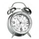 thumbnail image 1 of Reloj despertador plateado metalizado con campanas gemelas que no hacen tictac y silencioso, 1 of 1