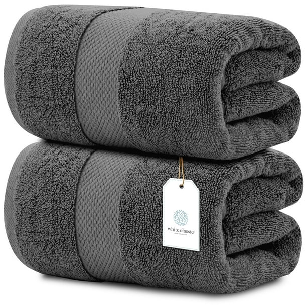 White Classic Luxury Bath Sheet Towels Extra Large 35x70 Inch 2 Pack