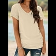 thumbnail image 4 of Camiseta Informal con Cuello en V para Mujer, Color Albaricoque, Talla XL, 4 of 8