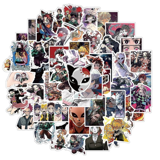 50pcs Demon Slayer Graffiti Sticker Kimetsu No Yaiba Suitcase Laptop Motorcycle