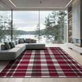 thumbnail image 2 of ODIKA 6'x9' Washable Area Rug Non-Slip, Easy Care, Grid Tartan Motif Gingham Striped Checkered Front Layering Plaid Flowing Dynamic for Family Room, Living Mater Bedroom, 2 of 7
