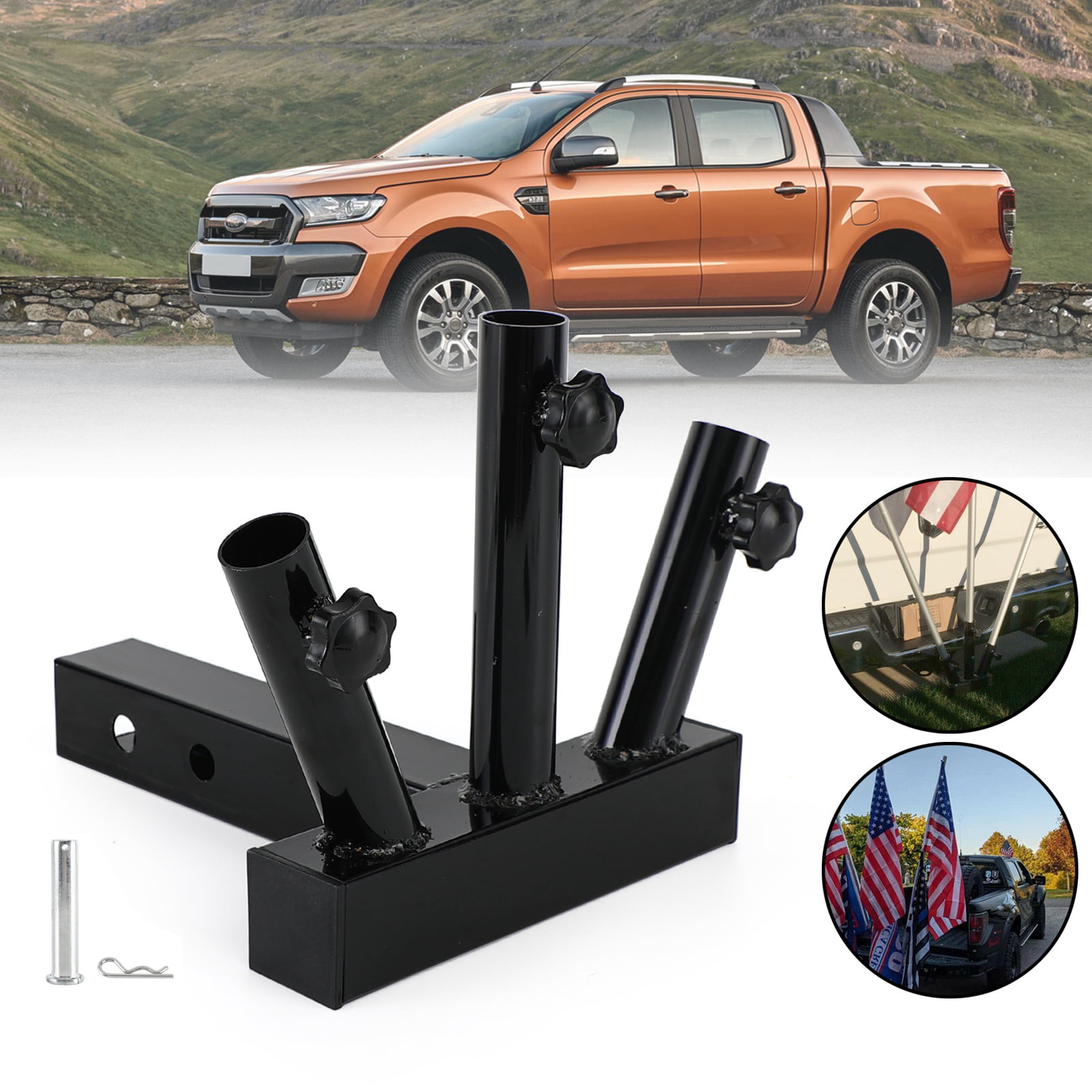 Service First Premium Hitch Truck Mount for 2-3 Flagpoles 