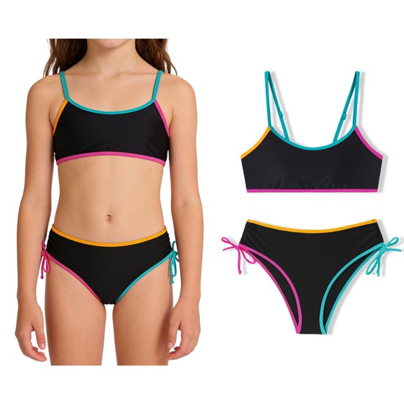 Girl Swimsuit Girls Two Pieces Swimsuit Quick Dry Swimwear Summer Toddler Girl Bathing Suit 9-10 Years