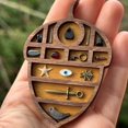 thumbnail image 1 of Mini Wooden Display Shelf for Collectibles – Rustic Shadow Box Display Case with Multiple Compartments, Miniature Trinket Shelf for Mini Crystals Figures, Small Trinkets (N), 1 of 7