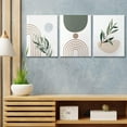 thumbnail image 4 of Set of 3 Sage Green Wall Prints Boho Wall Art Mid Century Geometric Cute Wall Decor Green Botanical Prints Boho Home Decor Boho Artwork Posters Green Walls Beige Moss Green Pictures 12"X16", 4 of 14