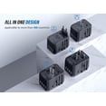 thumbnail image 4 of Universal Travel Adapter, European Travel Plug Adapter (Not a Voltage Converter) - International Power Adapter Worldwide Charger with USB-C & 4 USB-A Ports, Travel Essentials (TA-105, Grey), 4 of 4