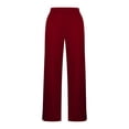 thumbnail image 4 of Mifsaly Plus Size Yoga Pants Women Wide Leg High Waist Bootcut Stretchy Pant Slit Hem Comfortable Office Workout Lounge Slacks, 4 of 5