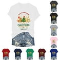 thumbnail image 4 of zaveiop Christmas Tshirts Women Holiday Christmas Graphic Print Crewneck Shirt Trendy Short Sleeve Loose Casual Tee Tops (Z1-Wine, L), 4 of 8