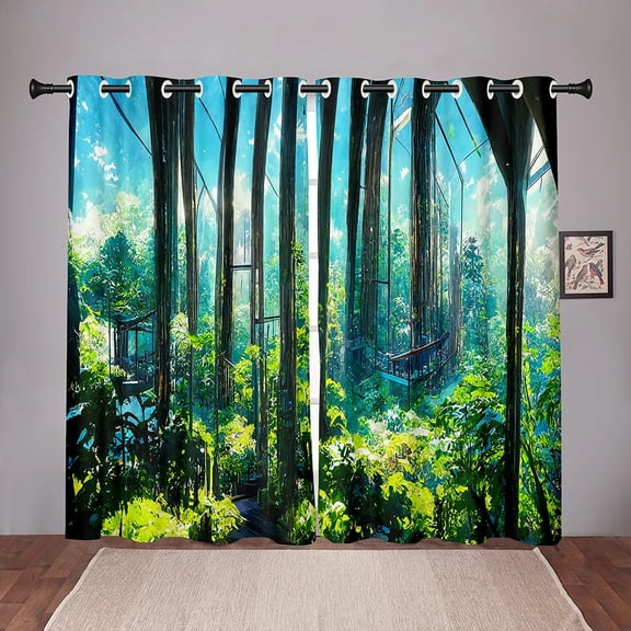 Nature Forest Landscape Sky Dreamy Blackout Window Curtain for Bedroom Living Room Bathroom Kicthen